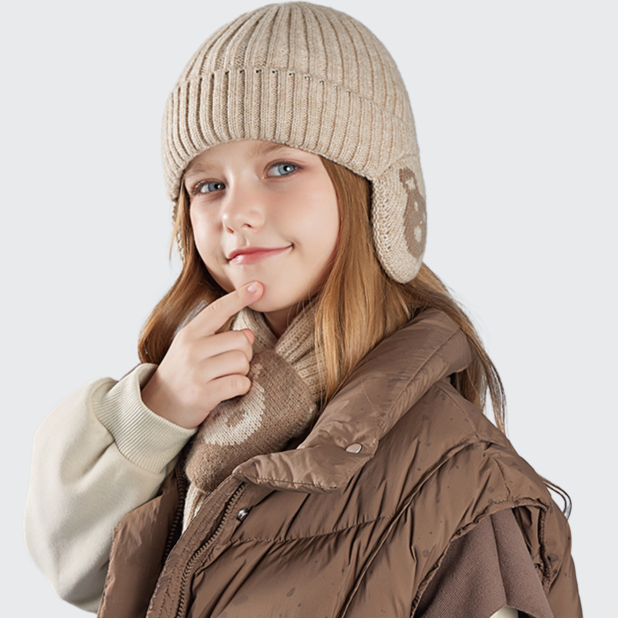 アークティックベア キッズ 防寒帽子マフラー セット 保温性抜群 柔らかい肌触り 子ども向け 寒さ対策に最適 暖かい冬必須