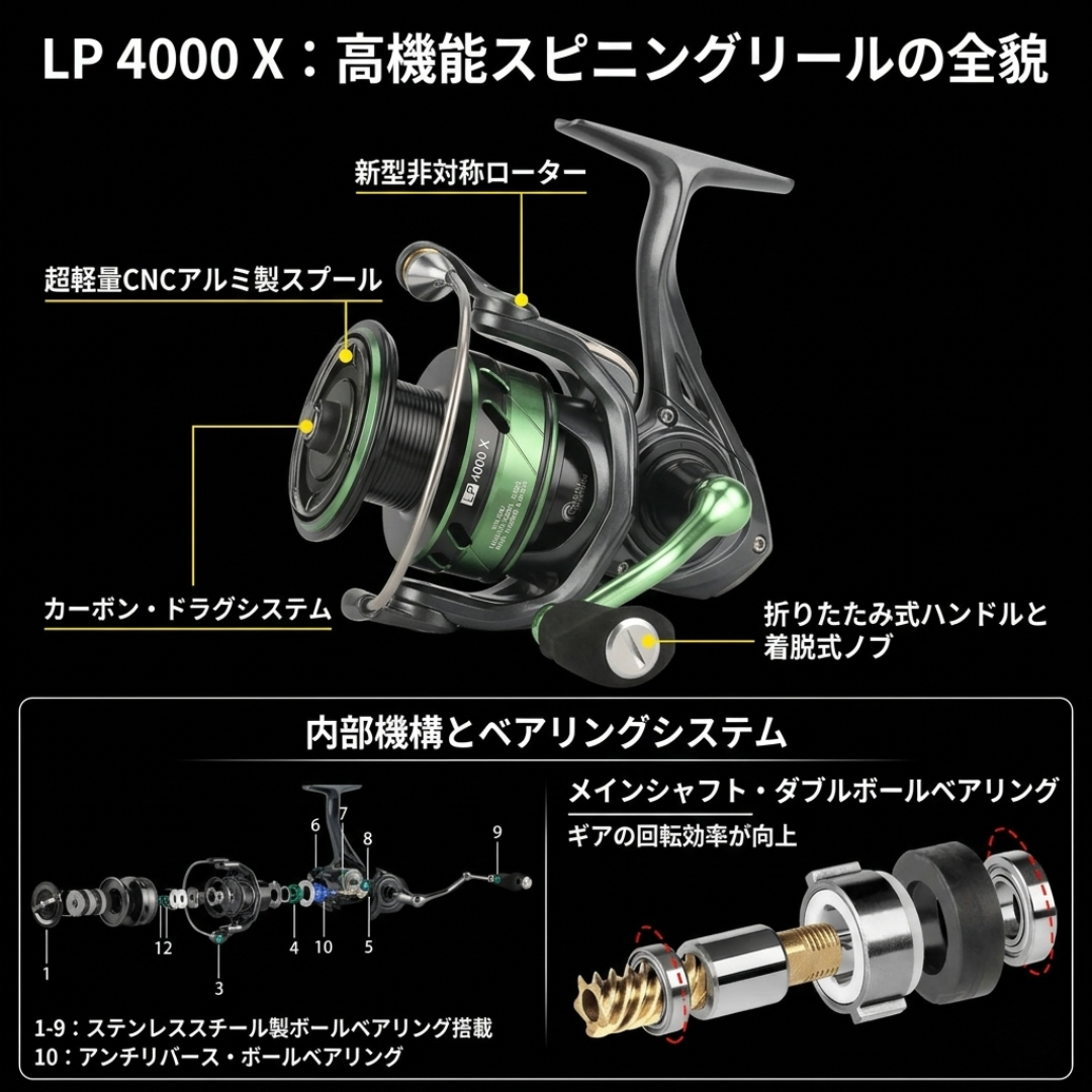 【2026年最新プロモデル】シルクのような滑らかさ。Sakamping Seaknight Windrunner III | 高性能カーボンドラグ・超軽量スピニングリール | 海水・淡水両用・圧倒的な耐久性と巻上力 | プロ仕様の操作感 | 1年保証付