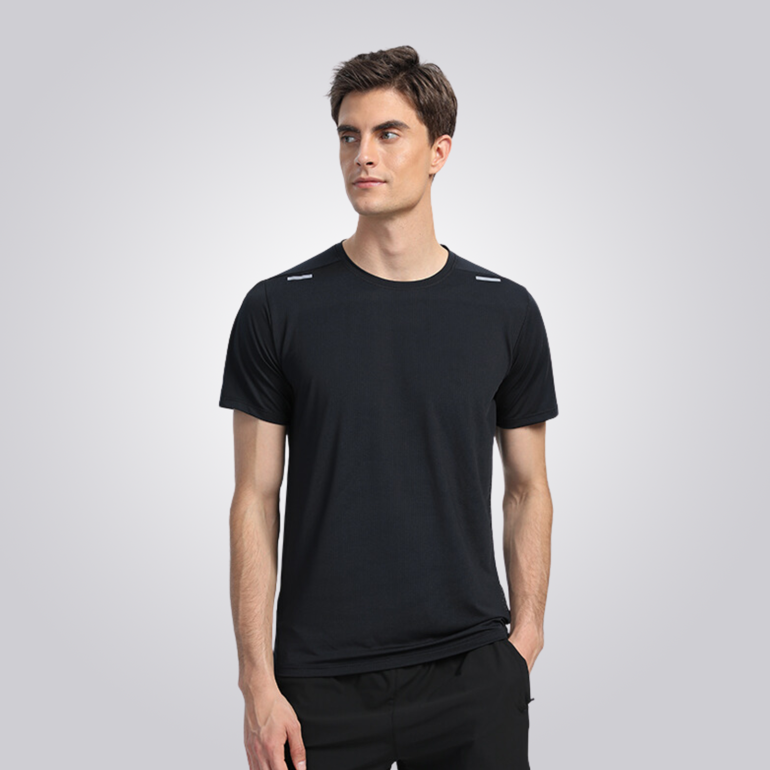 AeroDry メンズ 速乾 Tシャツ 通気性抜群 快適な人体工学設計 高機能フィット 長時間着用に最適 さらに汗処理性能で集中力キープ