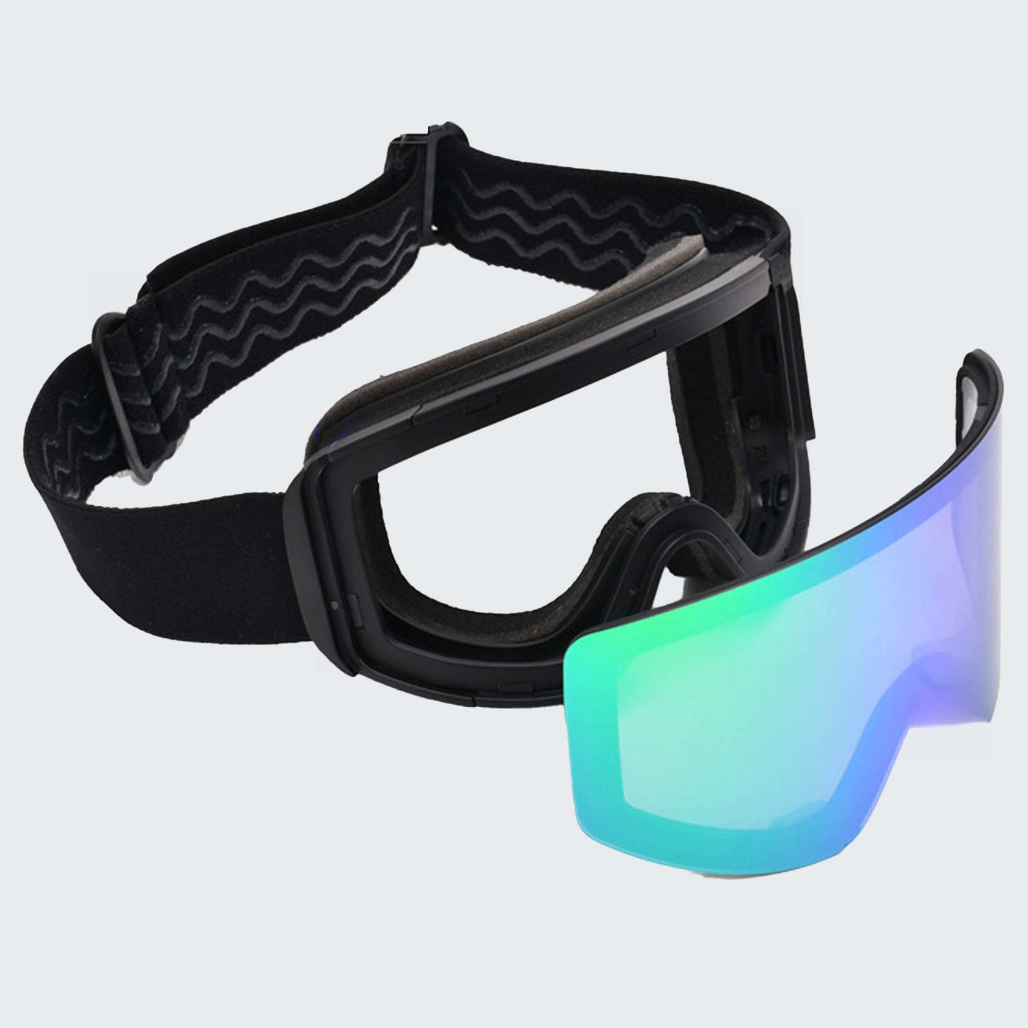 パノラミックスノーゴーグル 高性能 防曇 360度視界 柔軟フレーム レンズ脱着式 インナー防風 快適フィット スキーとスノーボード用