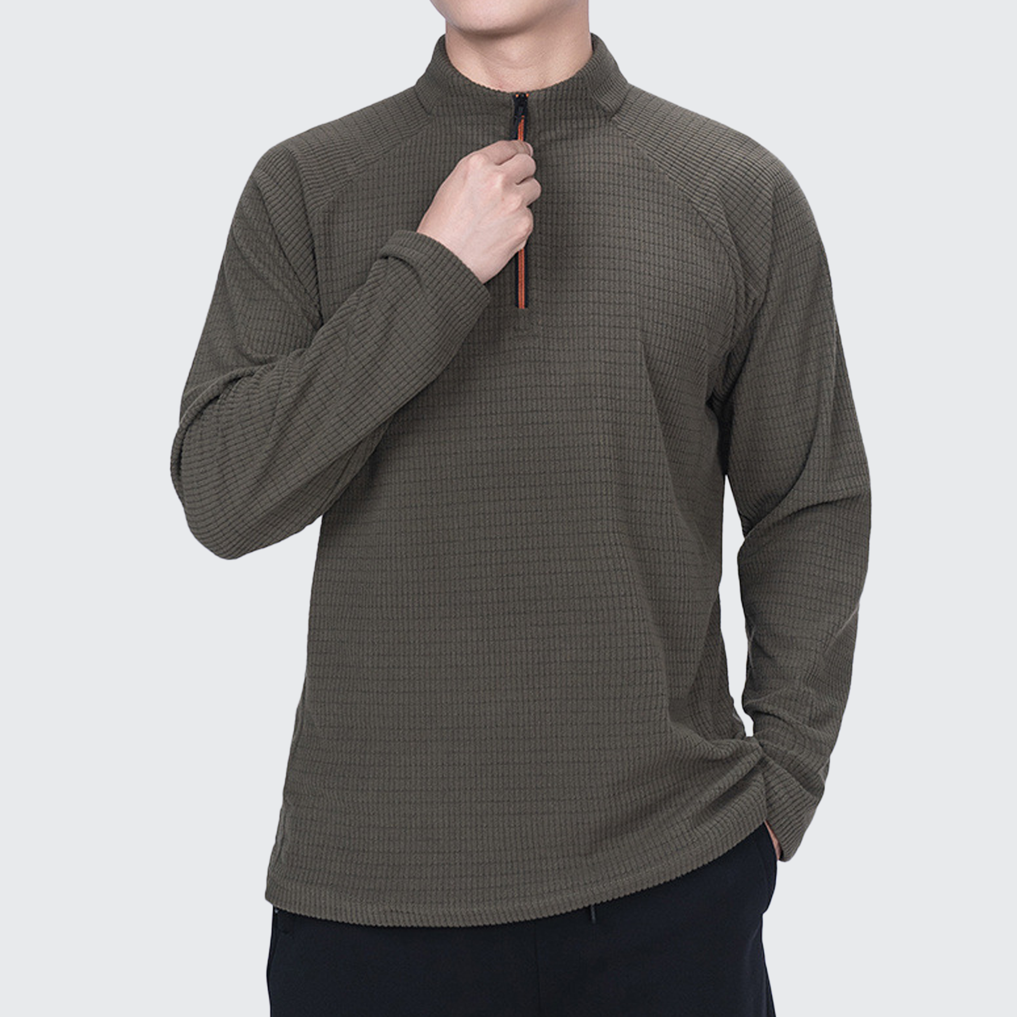 ソフトシェル長袖シャツ メンズ 通気性抜群 ジップカラー 調節可能 人間工学フィット アウトドア向け 日常使いにも快適 兼用