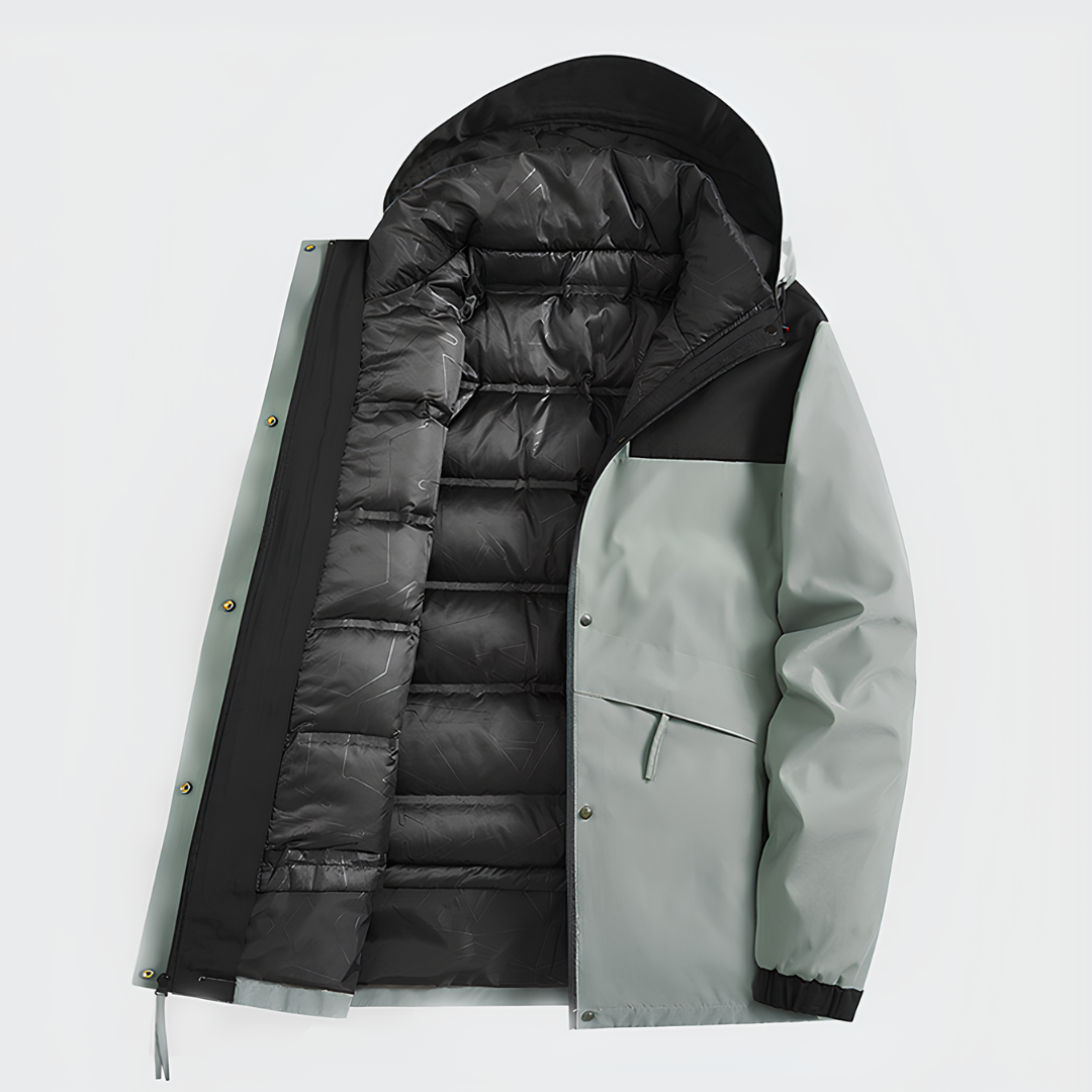 グレイシア 3in1ダウンジャケット メンズ 防水防風 可変インナーダウン搭載 軽量設計 高保温 通勤アウトドア対応 幅広いシーン対応