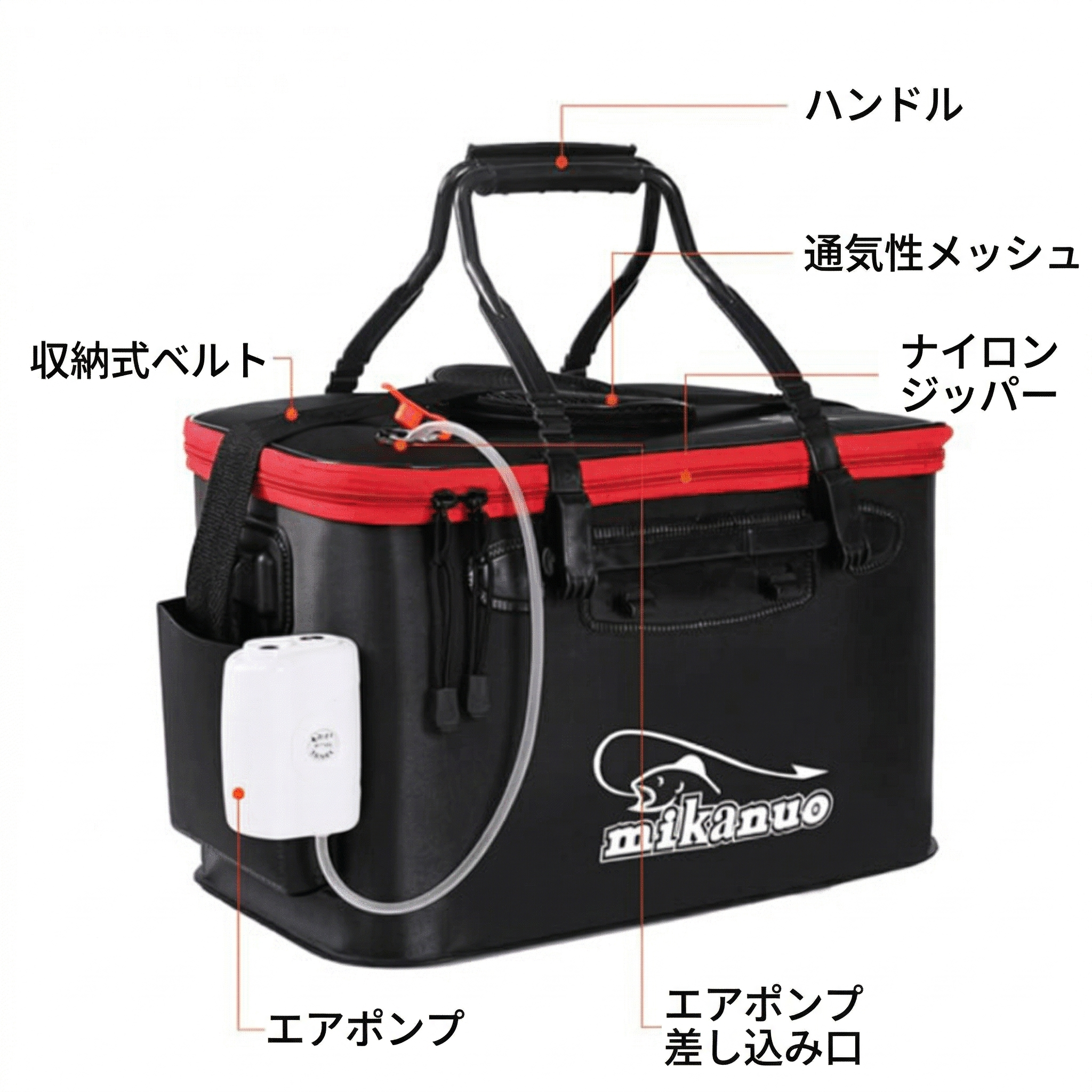 【鮮度を極める】Sakamping ポータブル酸素バッカン | 活かしバケツ・透明窓付き | 折りたたみ式・EVA高耐久素材 | エアーポンプ対応・釣り・生き餌収納 | 1年保証付