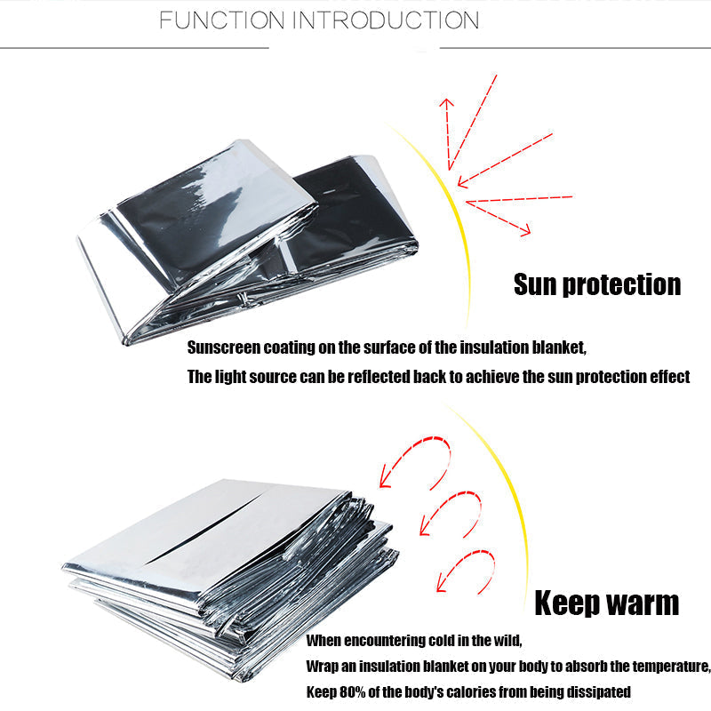 Survivor 緊急用断熱ブランケット 軽量防水 Mylar 補助保温 アウトドア愛好家向け サバイバルキット必携 災害時必携