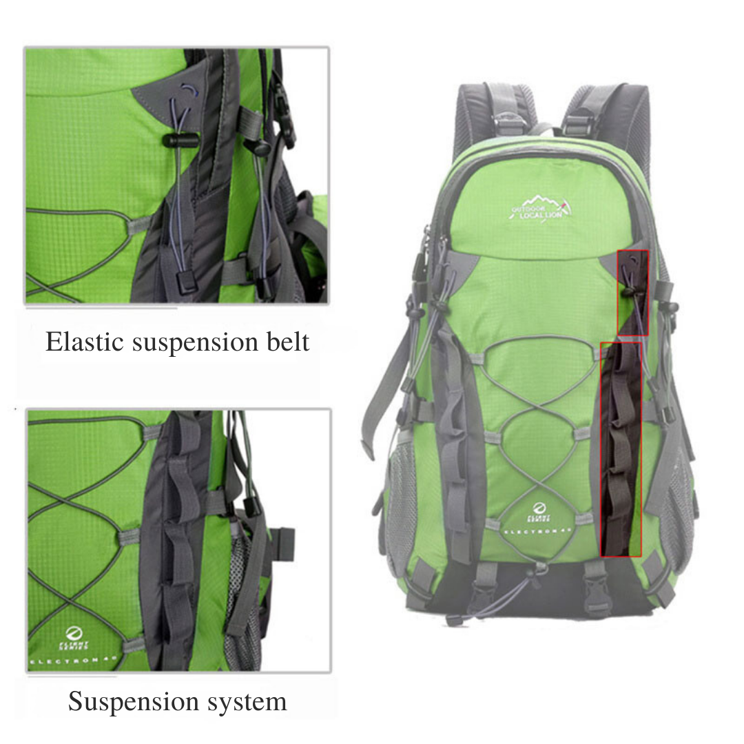 Explorer 40L ハイキングバッグ パッド入り背面 通気性 高耐久 調節可能 救命笛 アウトドア愛好家向け 軽量設計