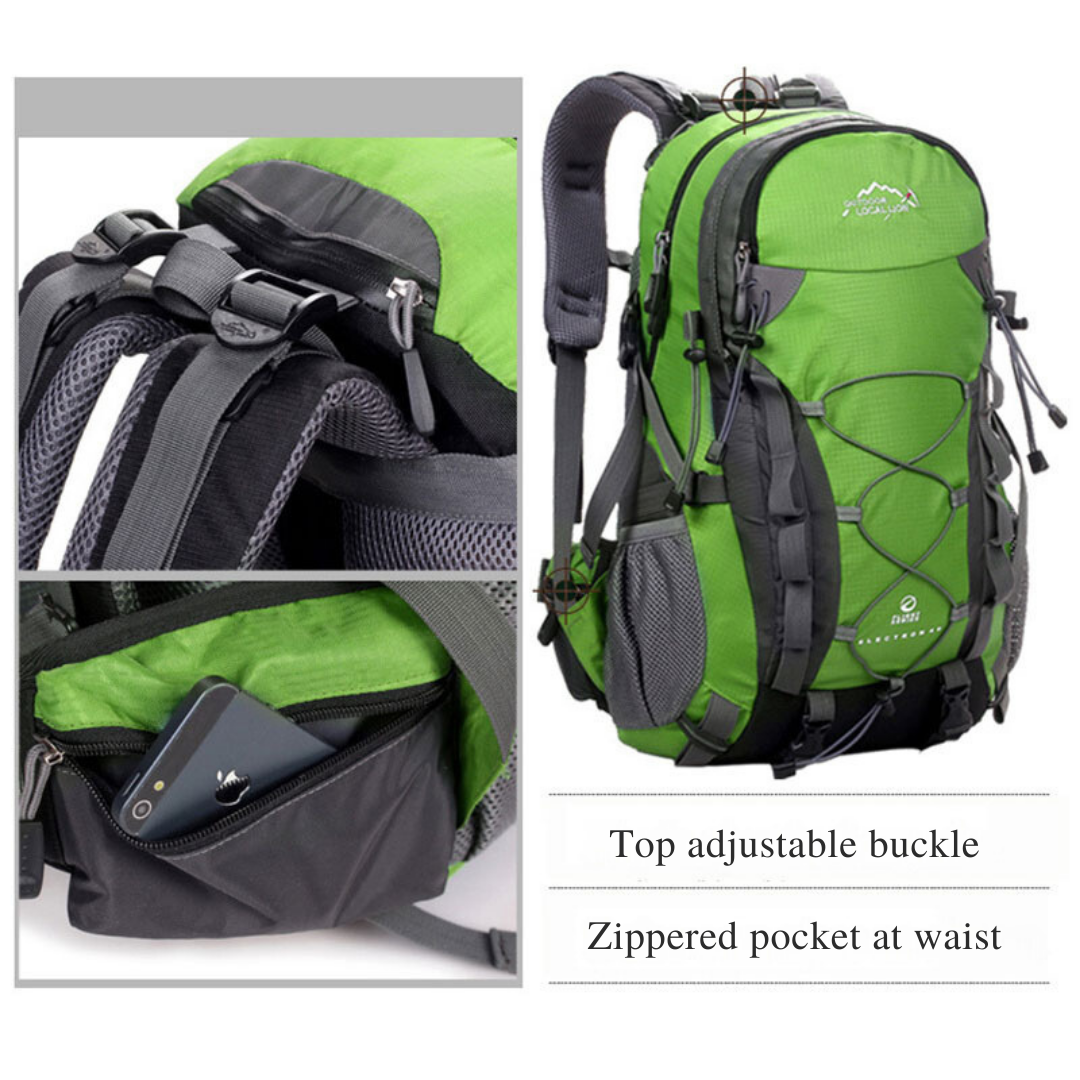 Explorer 40L ハイキングバッグ パッド入り背面 通気性 高耐久 調節可能 救命笛 アウトドア愛好家向け 軽量設計