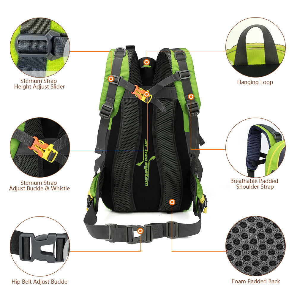 Tyr 40L 防水バックパック 登山用 背面パッド付き サバイバルホイッスル 高耐久 防水性 アウトドア愛好者向け 耐久性抜群