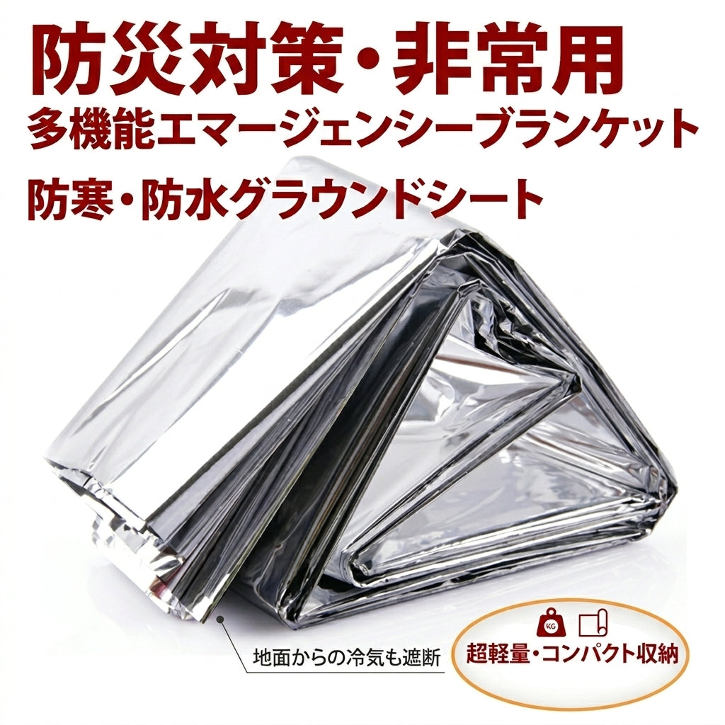【体熱の90%を反射し命を守る・超軽量サバイバルギア】Sakamping エマージェンシーシート | 完全防水・防風・コンパクト | 防災・本格登山・車載備蓄 | 1年保証付