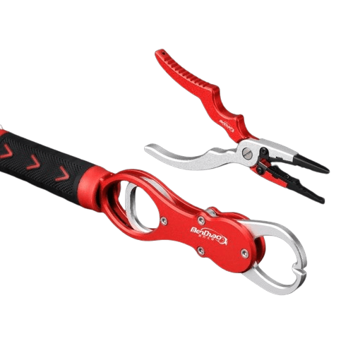 【プロの必需品】Sakamping フィッシングプライヤー&フィッシュグリップ セット | 高耐食性アルミ合金・ステンレス製 | PEラインカッター・スプリットリング対応 | 安全ストラップ付 | 1年保証付