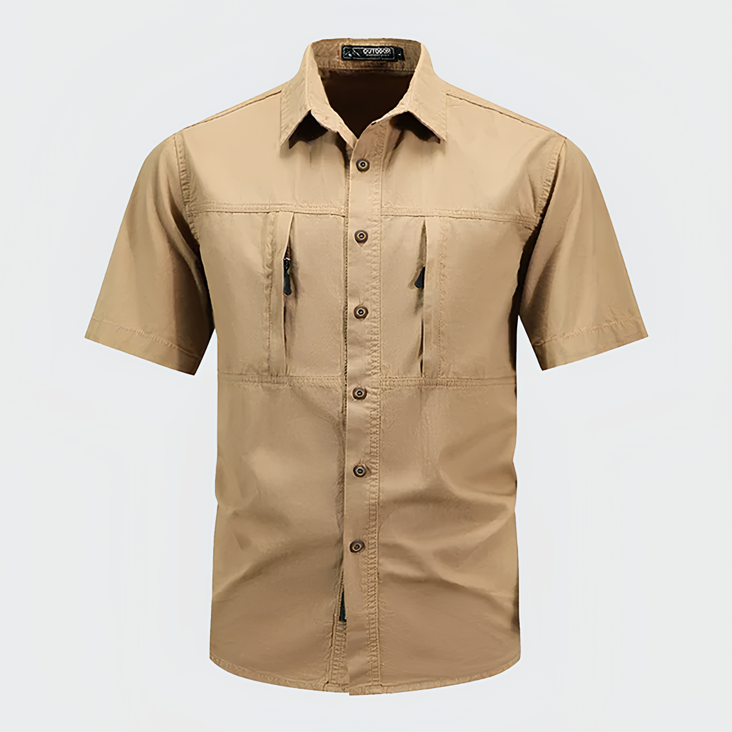 Trektee メンズ ハイキングシャツ ポリエステル 快適 高機能 耐久ボタン ジップポケット 速乾性 軽量設計 アウトドア用