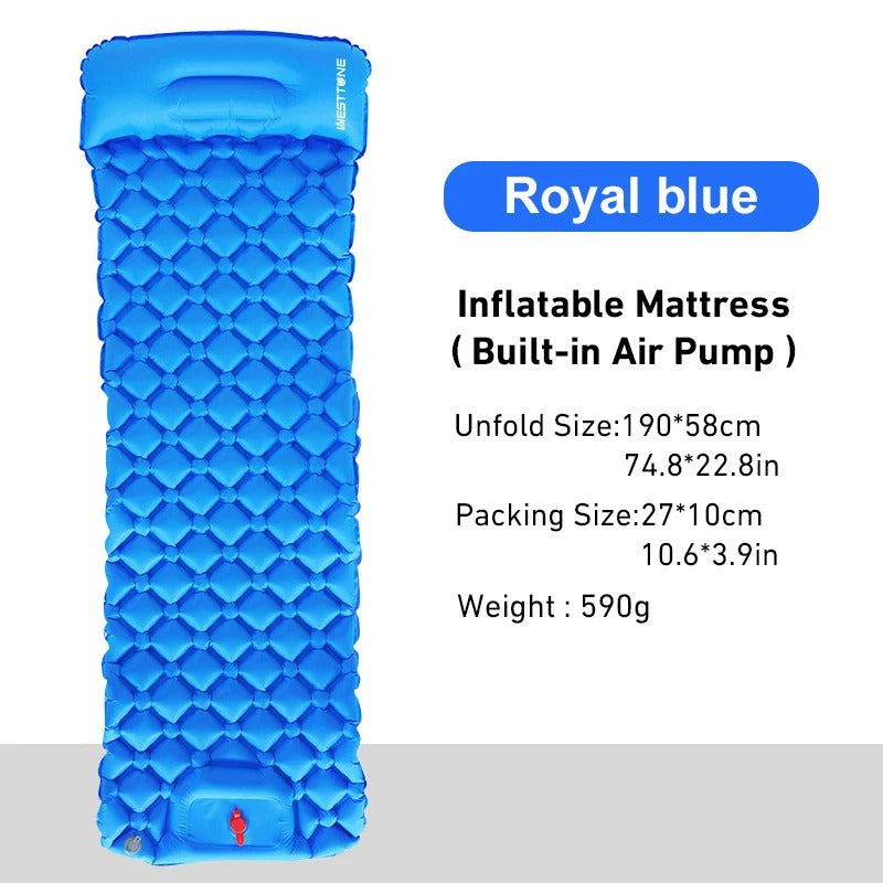 Westtone Ultralight Inflatable Sleeping Pad 内蔵ポンプ 一人用 キャンプ 快適 アウトドア バックパッカー向け