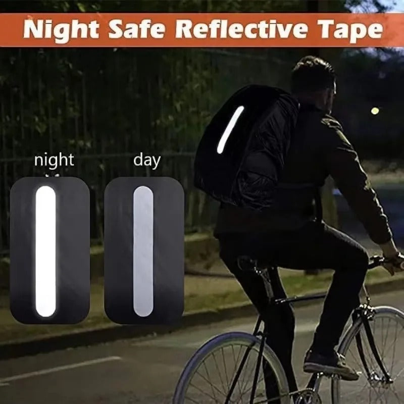 レイン防水バックパックカバー 高視認性 反射ストリップ付き アウトドア用 ハイキング向け 耐久性ナイロン素材 防水撥水機能 軽量 コンパクト収納