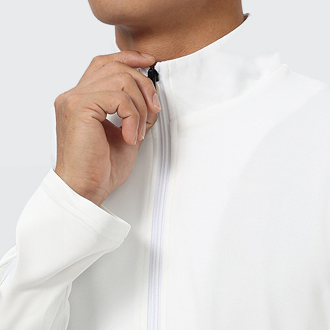 メンズストリームラインジャケット 伸縮素材で動きやすい 通気性抜群 ジップポケット搭載 アクティブ男性向け 高機能スポーツウェア