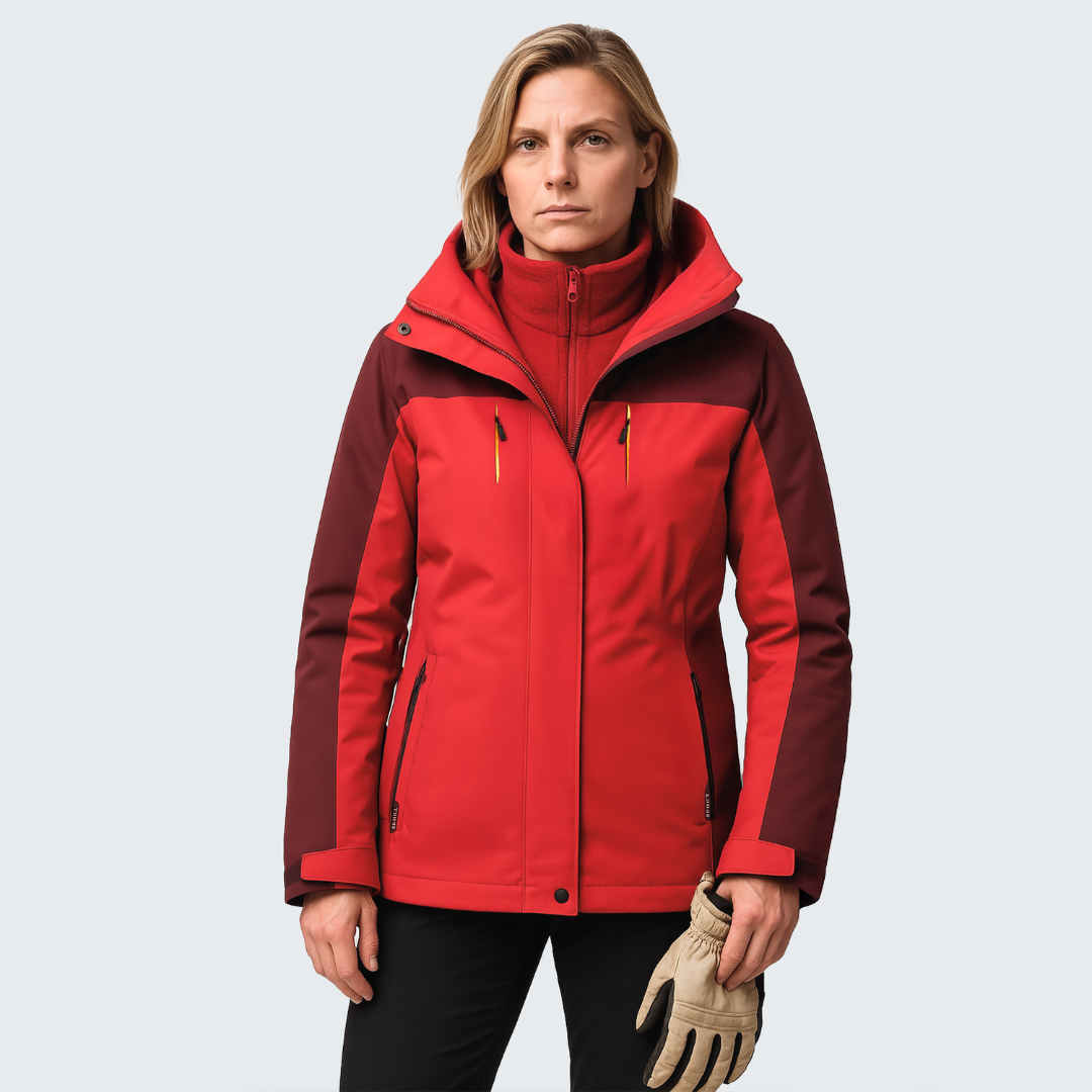 Thermal Shield レディース 3イン1 防水フリースライナー付き ジャケット 女性用 保温性と快適性 外ポケット3つ 内ポケット搭載