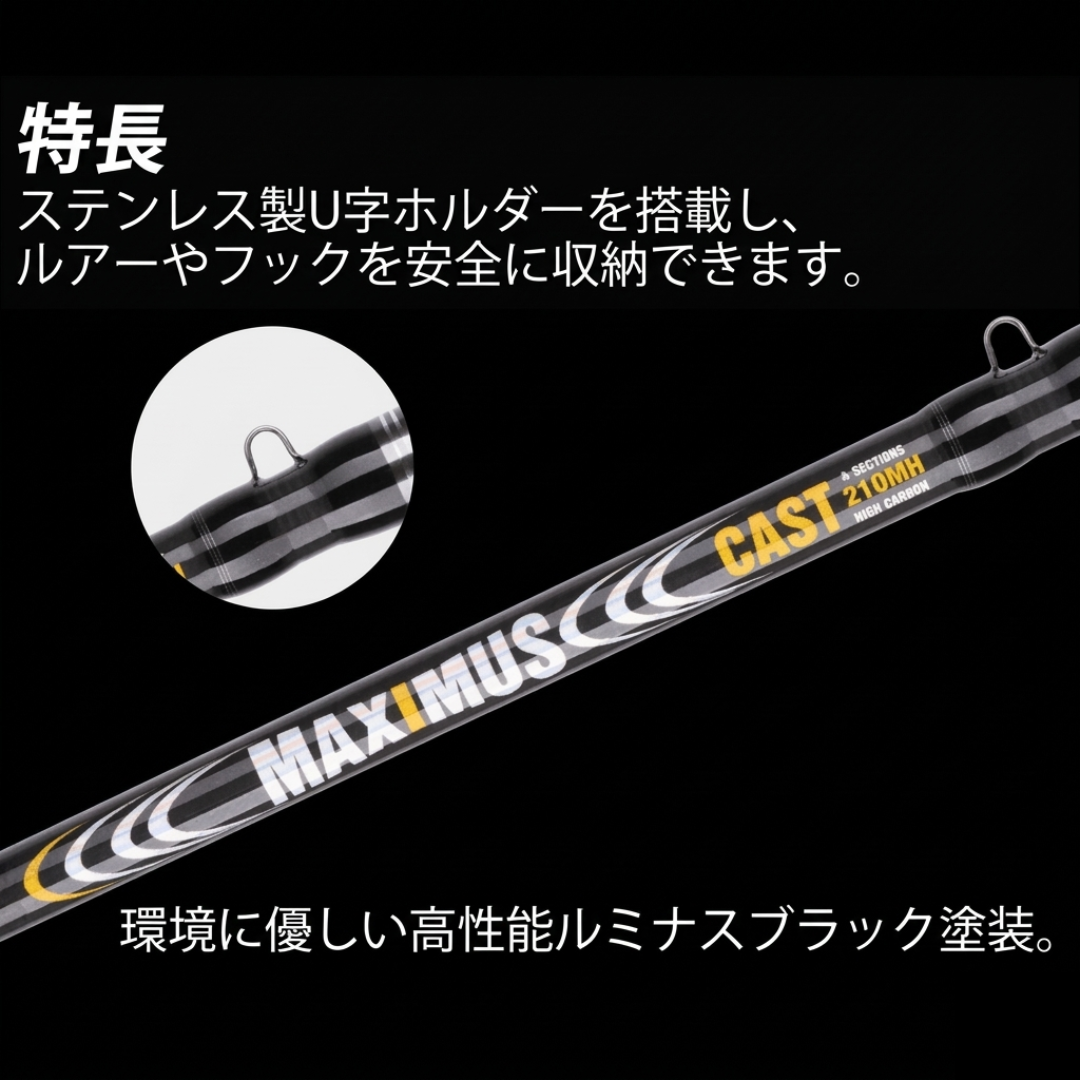 【2026年最新プロ仕様】圧倒的な飛距離と感度。Sakamping Maximus-G 30Tカーボン ベイトロッド | 超軽量・高弾性設計 | 精密なキャストを実現するファストアクション | 釣り・ルアー・海釣り・渓流対応 | 安心の1年保証付