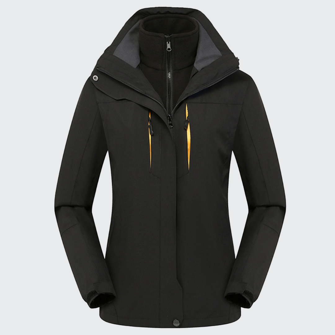 Thermal Shield レディース 3イン1 防水フリースライナー付き ジャケット 女性用 保温性と快適性 外ポケット3つ 内ポケット搭載