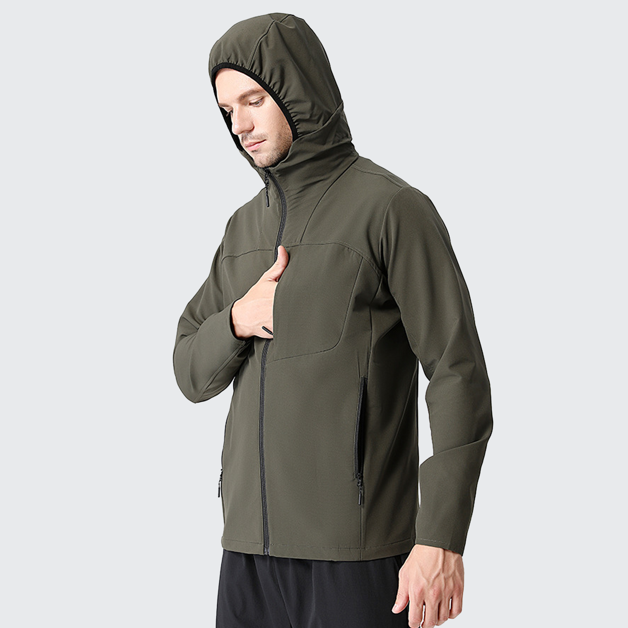 Stealth メンズ フリースライニング 防寒 アウトドアジャケット 調整フード ジップポケット 高機能 保温性抜群 寒冷地対応 アウトドア愛好家向け