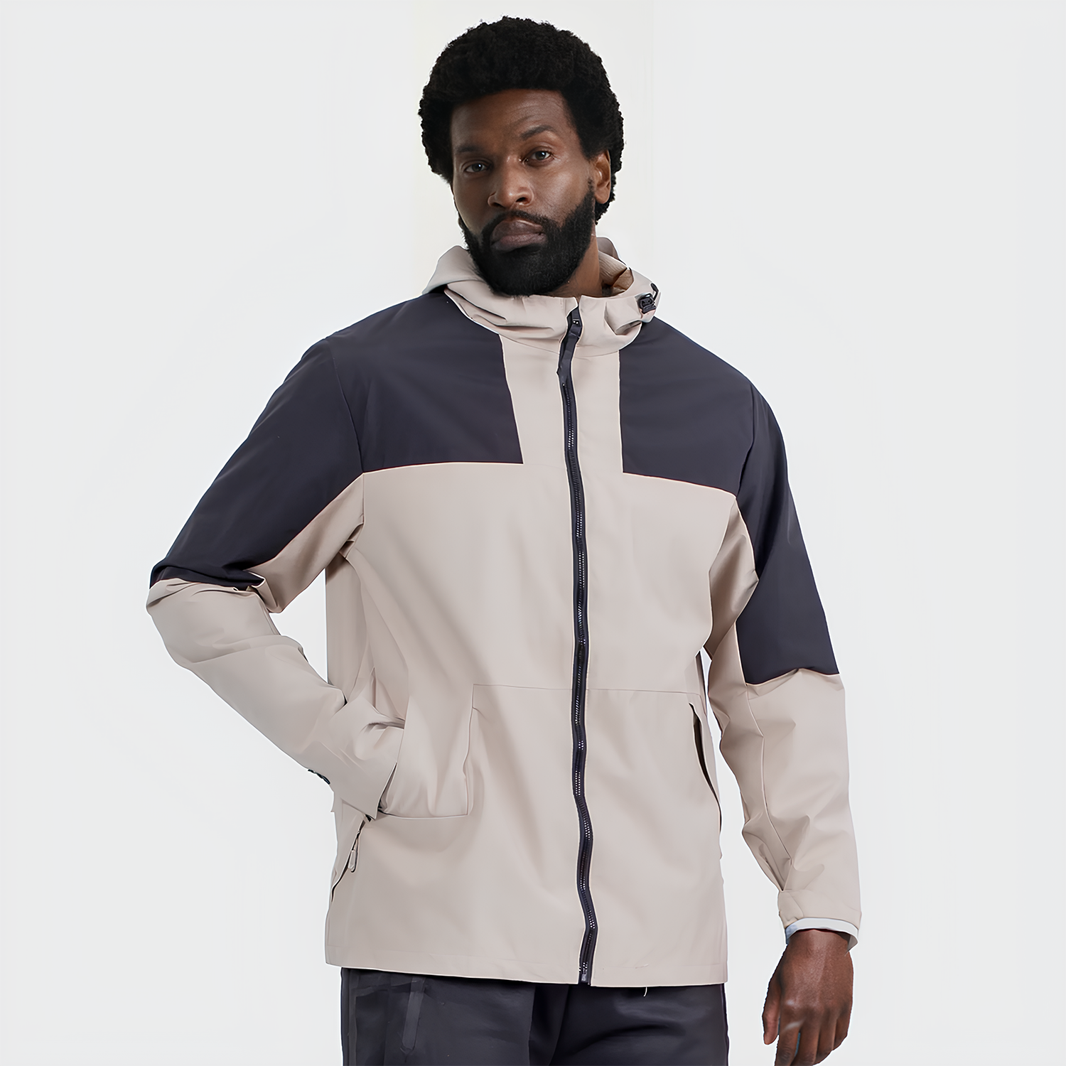 Overland メンズ 防風 UVカット フリース裏地 快適着心地 アウトドアジャケット 多機能ポケット付き 防寒仕様