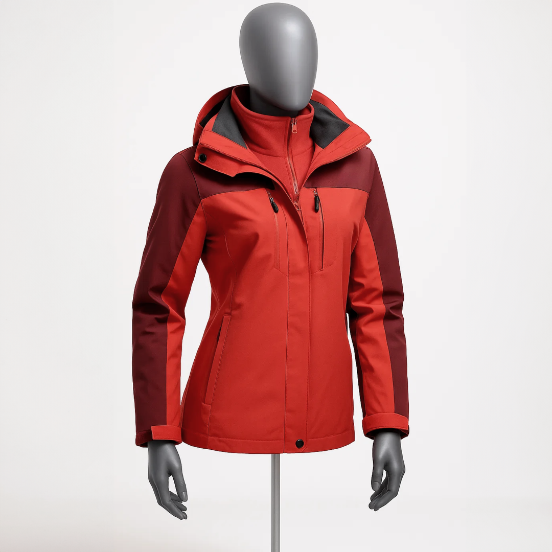 Thermal Shield レディース 3イン1 防水フリースライナー付き ジャケット 女性用 保温性と快適性 外ポケット3つ 内ポケット搭載