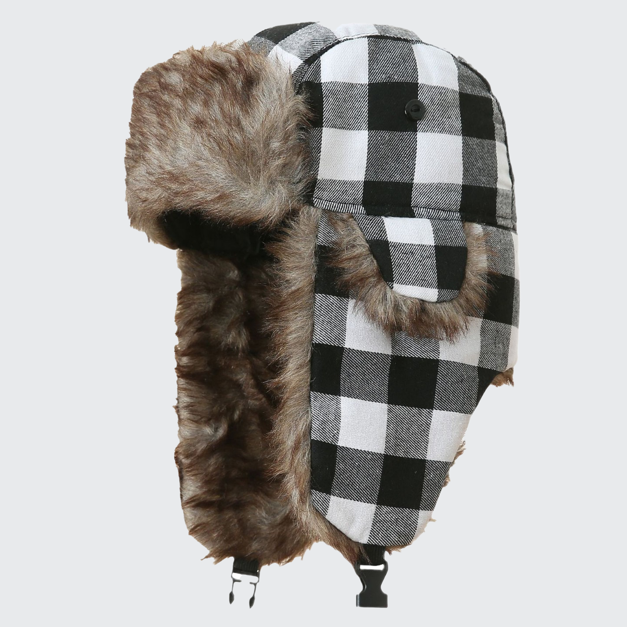 Chess トラッパーハット プラッド柄 保温フェイクファー 内装 耳あて付き アウトドア対応 寒冷地向け 耐風性と軽量デザイン