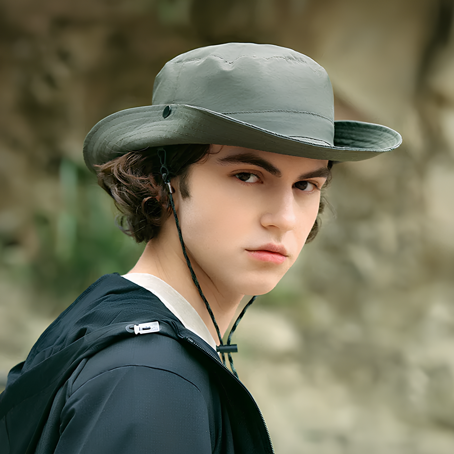 Lakeside サンハット メンズ UV50+ 超軽量 折りたたみ式 通気性抜群 日除け機能付き UVカット効果 耐風性 アウトドア向け