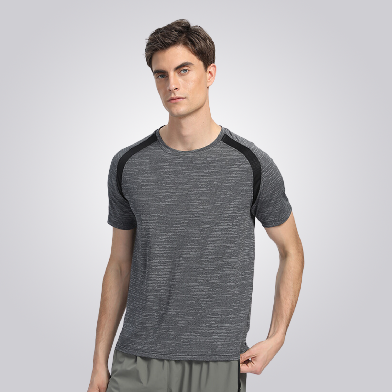 AeroDry メンズ 速乾 Tシャツ 通気性抜群 快適な人体工学設計 高機能フィット 長時間着用に最適 さらに汗処理性能で集中力キープ