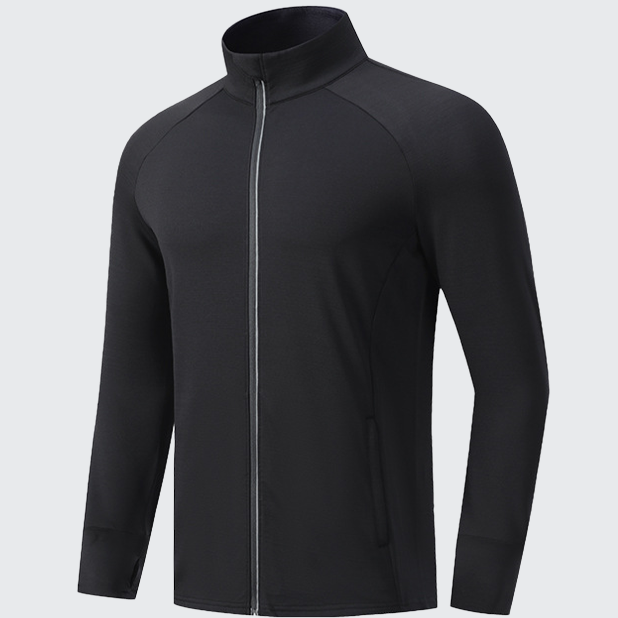 クイックステップ メンズ ベースレイヤー ハイカラー UVプロテクション サムホール スマートウォッチ対応 快適フィット アウトドア向け 高機能