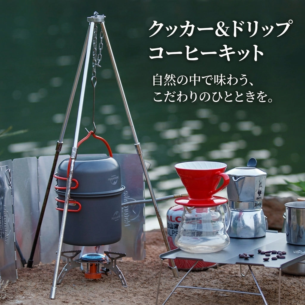 【リュックの隙間に美しく収まる極小軽量設計】Sakamping 4in1 クッカーセット | 超軽量アルミ・ノンスティック加工・スタッキング収納 | 本格登山・バックパッカー・ソロキャンプ | 1年保証付