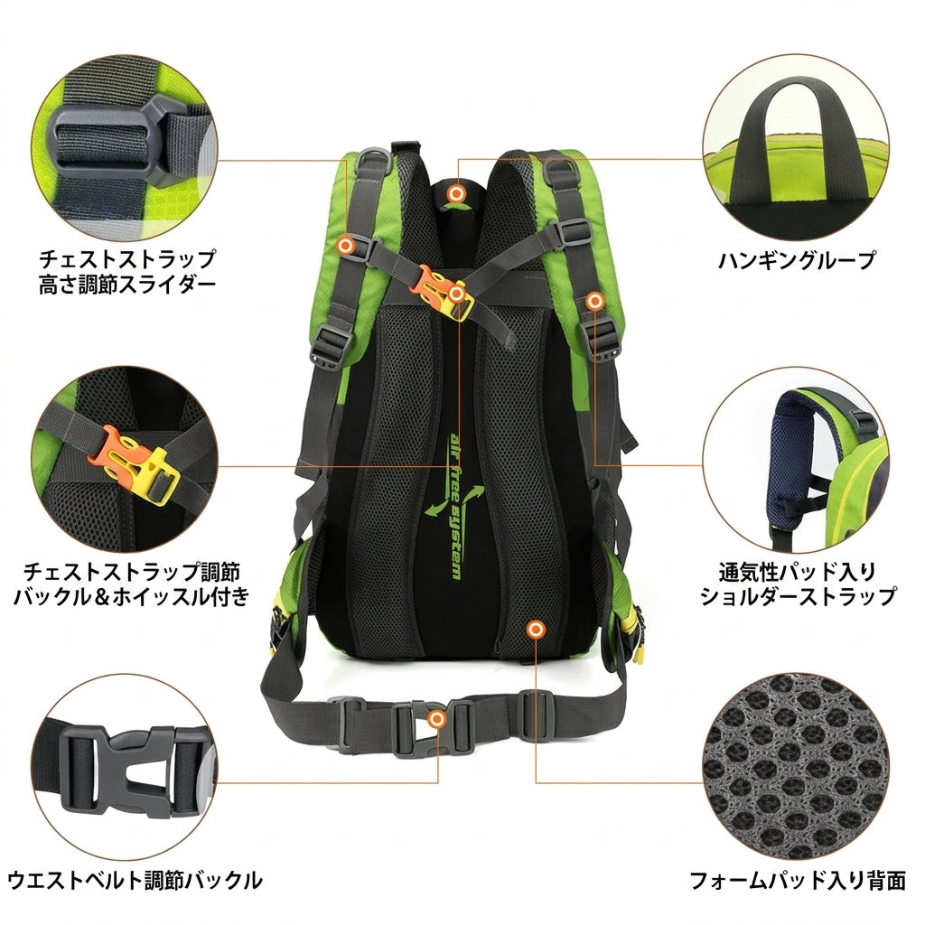 【突然の豪雨も恐れない・大切なギアを完全防御】Tyr 40L 防水 登山ザック | 高耐久・極厚背面クッション・緊急ホイッスル内蔵 | 本格登山・日帰りハイキング・防災用 | 1年保証付