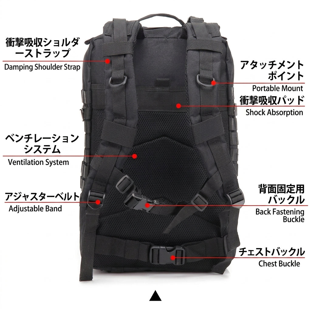 【圧倒的なタフネスと機能美・軍用レベルの収納力】Elite 50L タクティカル バックパック | モールシステム対応・高耐久・撥水 | サバゲー・本格登山・防災用 | 1年保証付