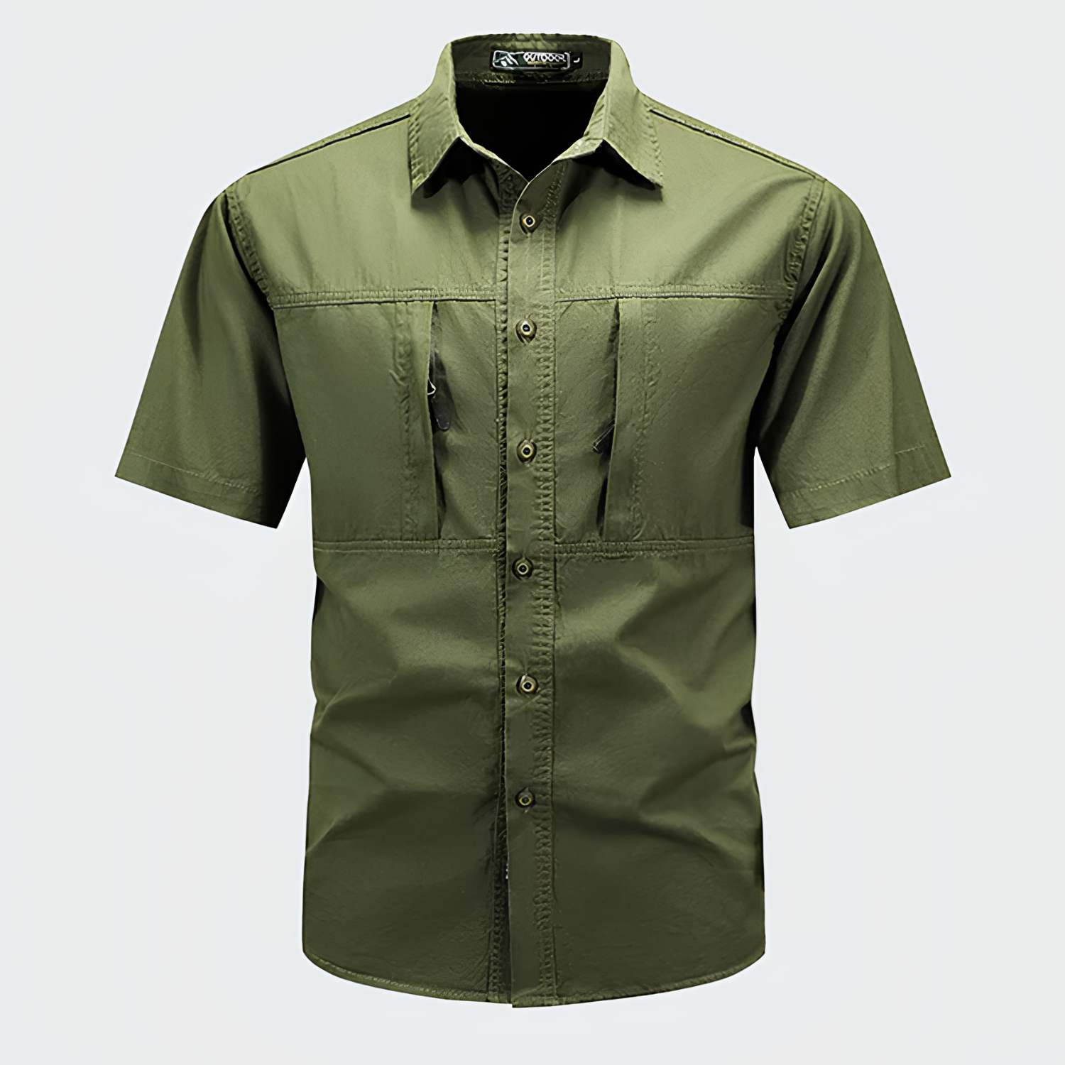 Trektee メンズ ハイキングシャツ ポリエステル 快適 高機能 耐久ボタン ジップポケット 速乾性 軽量設計 アウトドア用