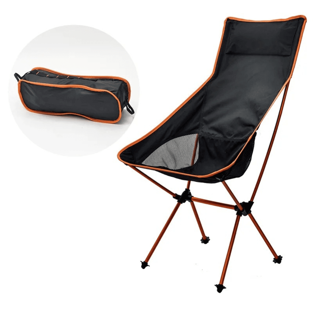 Cadeira Ultraleve Portátil - Folding Plus [Camping - Móveis - Cadeira] 01.1 - Cadeira Ultraleve Portátil - Folding Plus Pescamping Laranja 