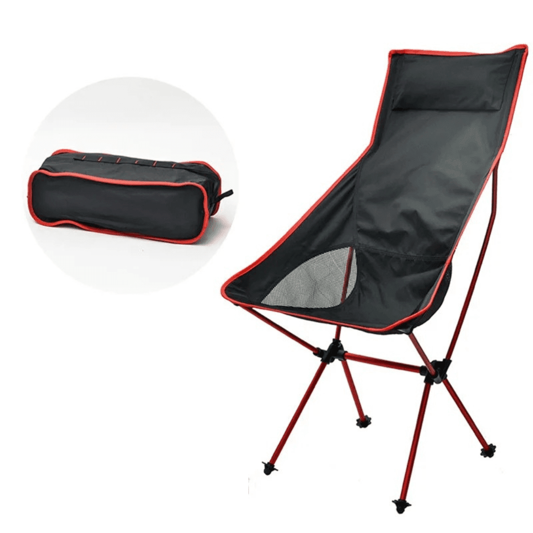 Cadeira Ultraleve Portátil - Folding Plus [Camping - Móveis - Cadeira] 01.1 - Cadeira Ultraleve Portátil - Folding Plus Pescamping Vermelho 