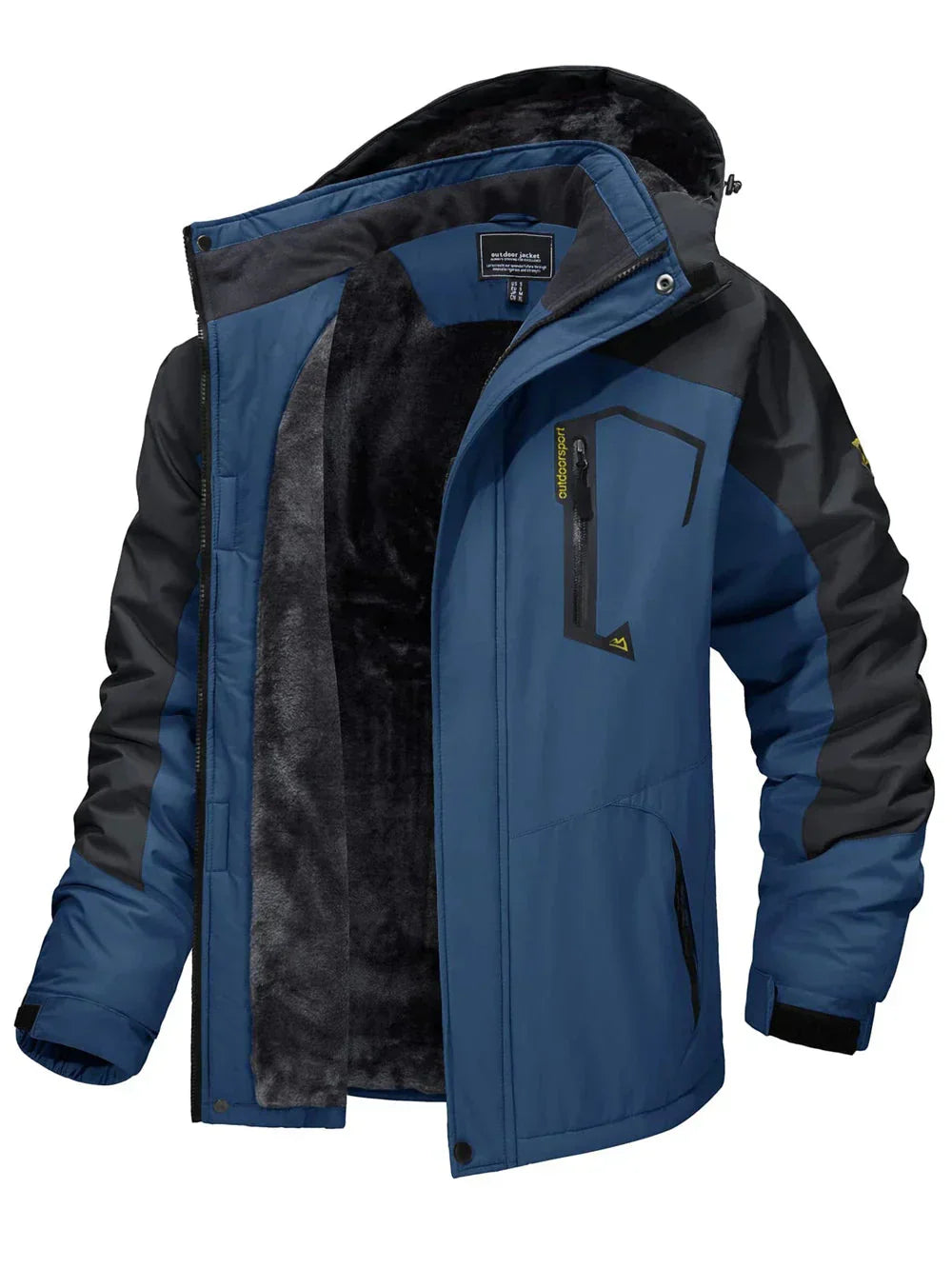 Casaco Montanha Outdoor Forrado Impermeável - TACVASEN [Vestuário - Jaquetas e Casacos - Casacos] 04 - Casaco Montanha Outdoor Forrado Impermeável - TACVASEN Pescamping Denim Blue CN 7XL (US 2XL) 