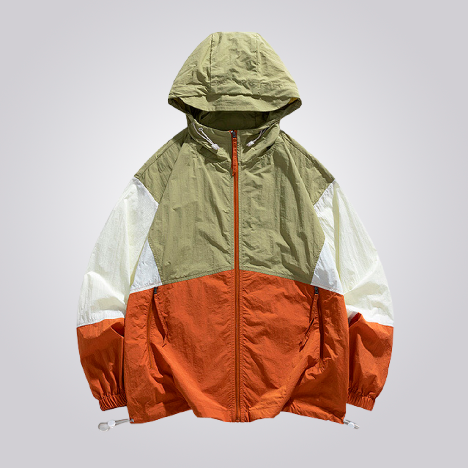 Tropical 高機能 UVカット ウィンドブレーカー アウトドア向け 透湿 薄手 フード付き ジッパーポケット 登山用