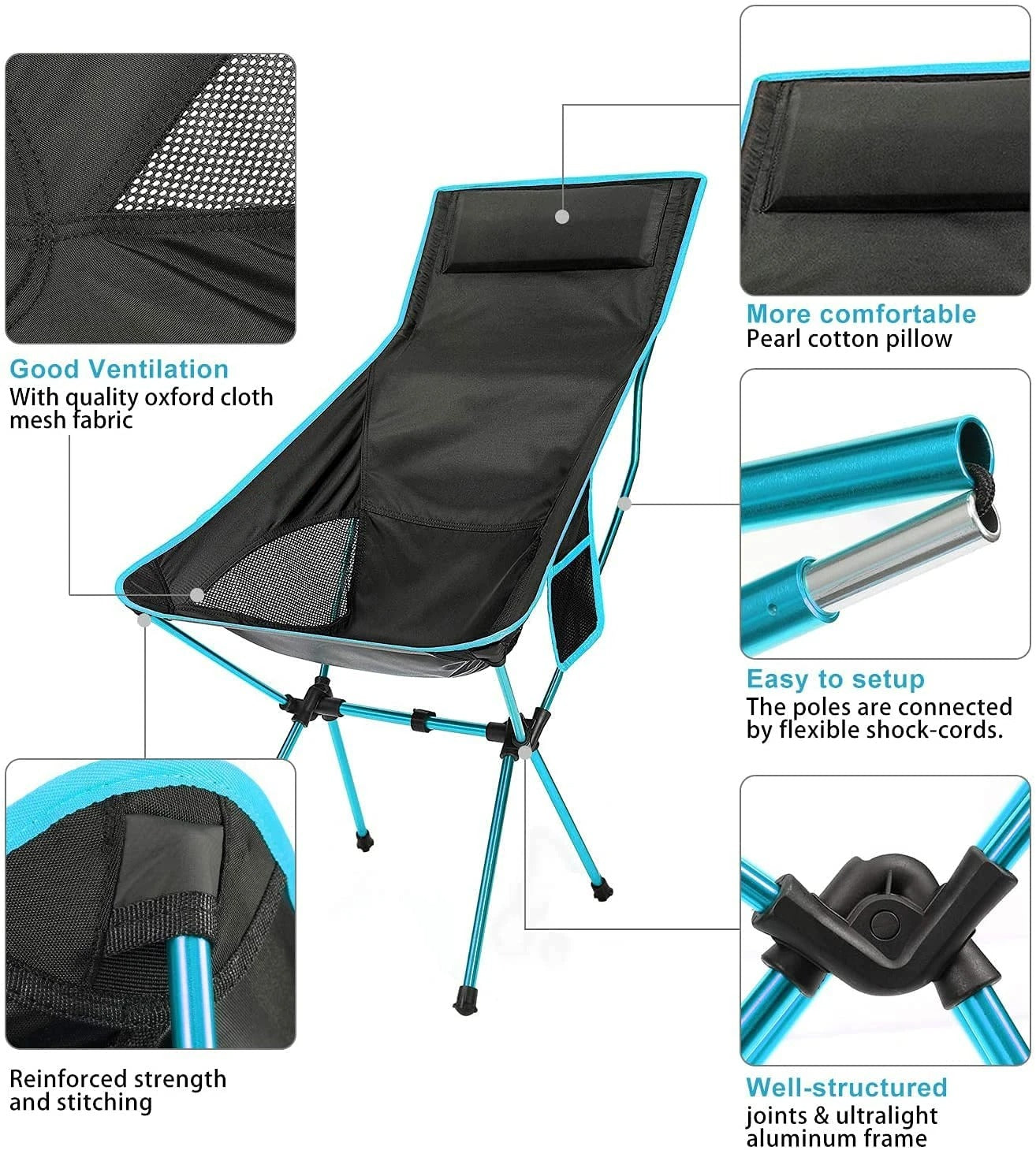 Ultralight Portable Folding Chair Plus アルミ合金構造 アウトドア向け快適