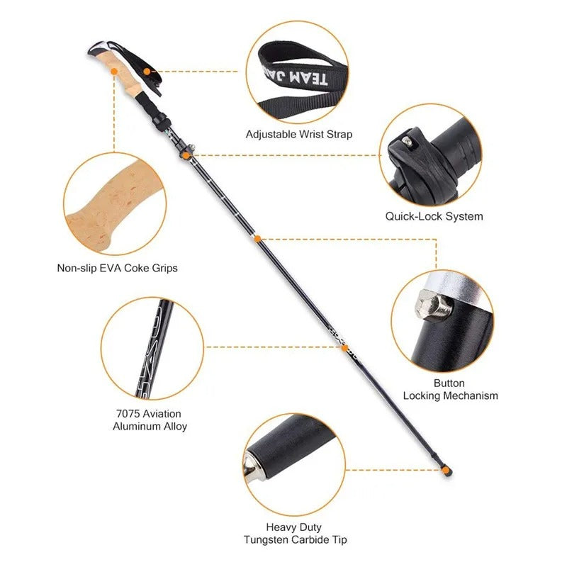 ノルディック 7075アルミ Ultralight エルゴノミック トレッキングポール ペア 登山愛好家向け 快適 低荷重 クイックロック
