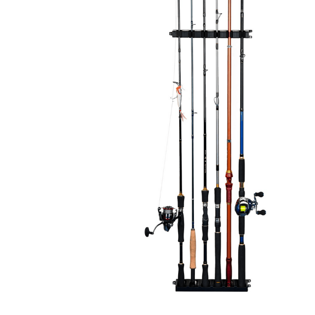 【プロ仕様】スペースを有効活用！Sakamping 壁掛けロッドスタンド | 最大6本収納・高弾性EVA保護クッション | 大切な釣竿を美しくディスプレイ・縦横両用 | 高耐久ABS素材・簡単取り付け | 安心の1年保証付